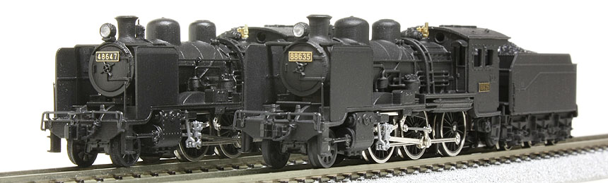 HD3500Max(左)とPhoton(右)で出力した8620形蒸気機関車